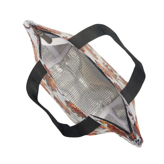 Eco Chic Lightweight Foldable Lunch Bag Grey Highland Cow