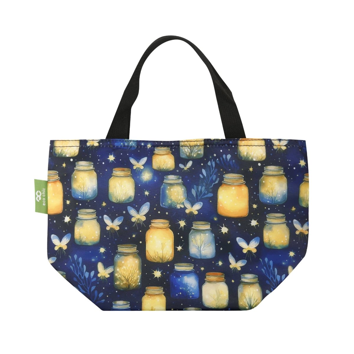Eco Chic Lightweight Foldable Lunch Bag Jars and Fireflies - RUTHERFORD & Co