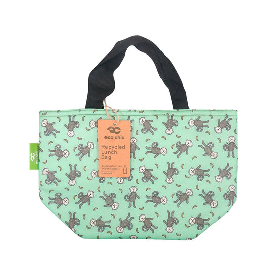 Eco Chic Lightweight Foldable Lunch Bag Green Monkeys