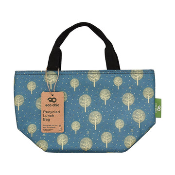 Eco Chic Lightweight Foldable Lunch Bag Blue Tree of Life