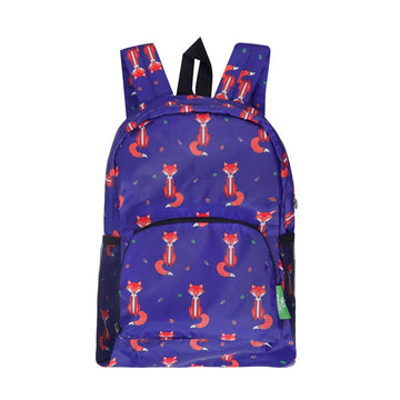 Eco Chic Lightweight Foldable Mini Backpack Foxes - RUTHERFORD & Co