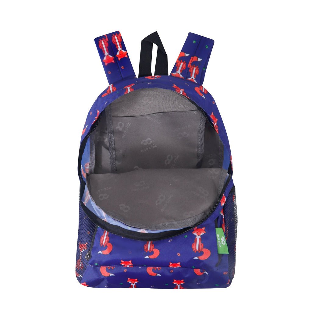 Eco Chic Lightweight Foldable Mini Backpack Foxes - RUTHERFORD & Co
