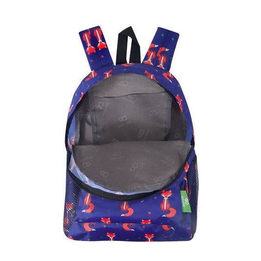 Eco Chic Lightweight Foldable Mini Backpack Foxes - RUTHERFORD & Co