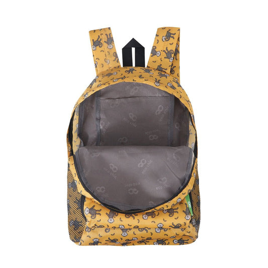 Eco Chic Lightweight Foldable Mini Backpack Monkeys - RUTHERFORD & Co