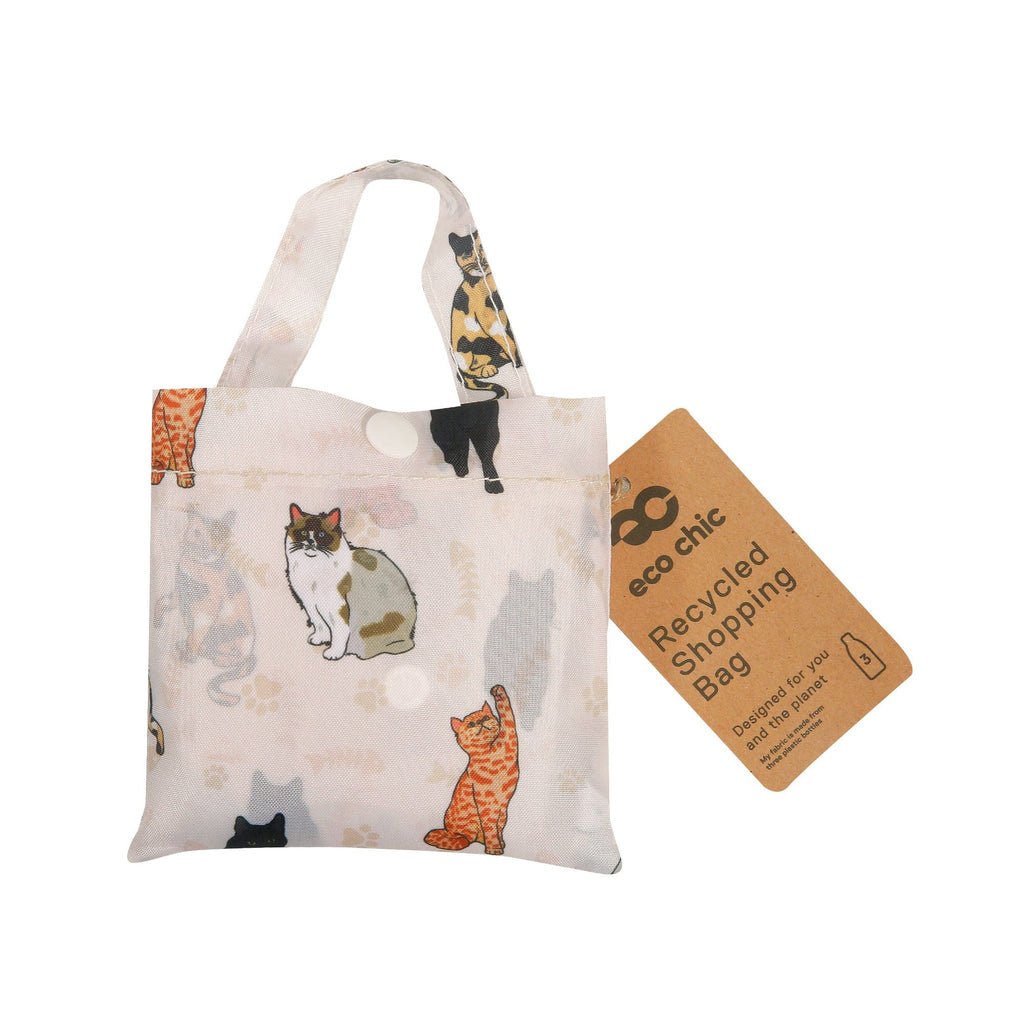 Eco Chic Lightweight Foldable Reusable Shopping Bag Beloved Cats - RUTHERFORD & Co