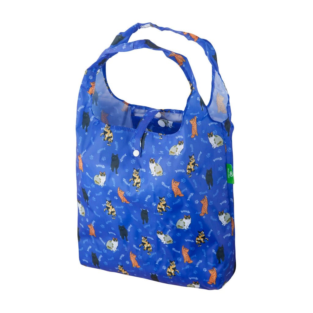 Eco Chic Lightweight Foldable Reusable Shopping Bag Beloved Cats - RUTHERFORD & Co