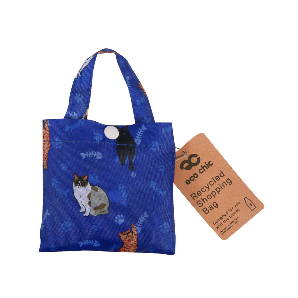 Eco Chic Lightweight Foldable Reusable Shopping Bag Beloved Cats - RUTHERFORD & Co