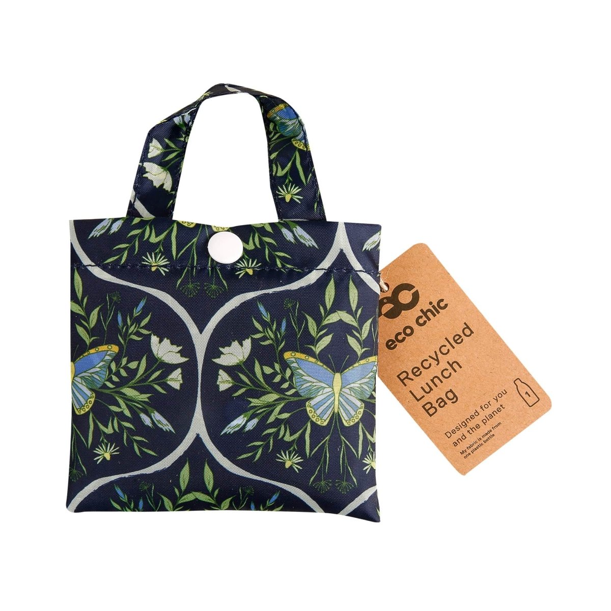 Eco Chic Lightweight Foldable Reusable Shopping Bag Butterflies - RUTHERFORD & Co