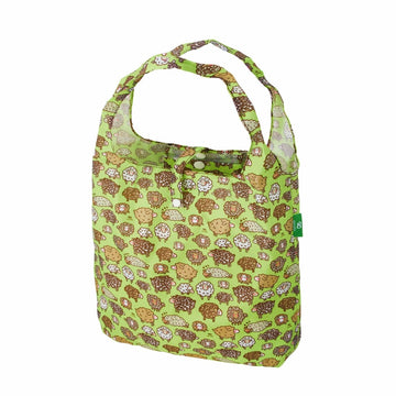 Eco Chic Lightweight Foldable Reusable Shopping Bag Cute Sheep - Green - RUTHERFORD & Co