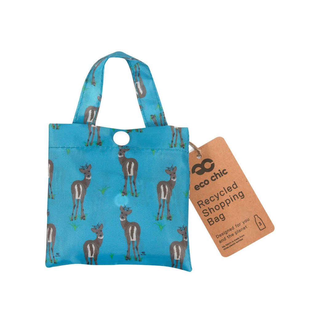 Eco Chic Lightweight Foldable Reusable Shopping Bag Deer - RUTHERFORD & Co
