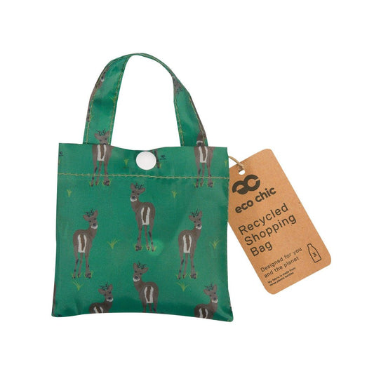 Eco Chic Lightweight Foldable Reusable Shopping Bag Deer - RUTHERFORD & Co