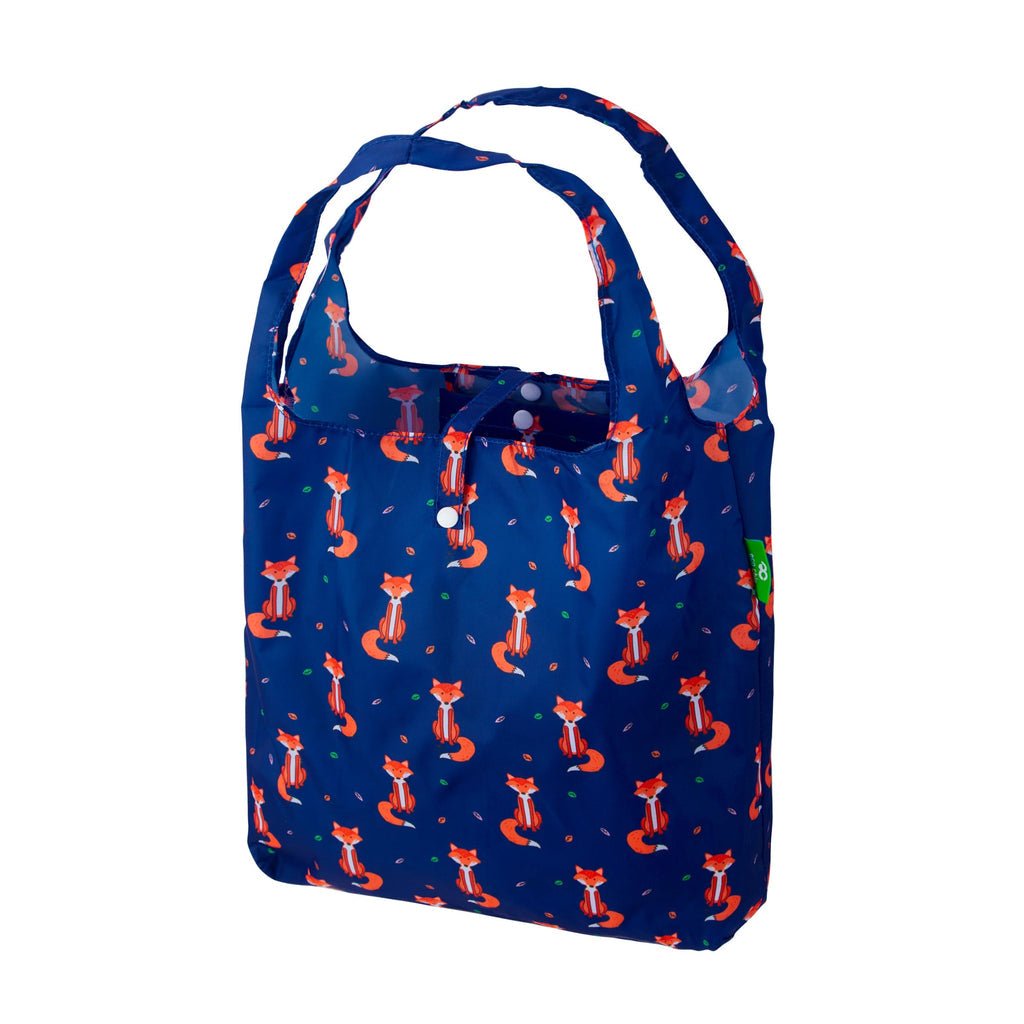 Eco Chic Lightweight Foldable Reusable Shopping Bag Foxes - RUTHERFORD & Co