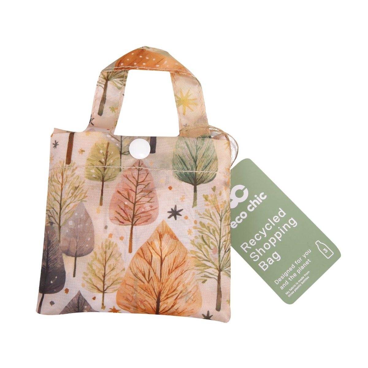 Eco Chic Lightweight Foldable Reusable Shopping Bag Rhythm of Trees - RUTHERFORD & Co