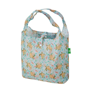 Eco Chic Lightweight Foldable Reusable Shopping Bag Sea Turtles - RUTHERFORD & Co