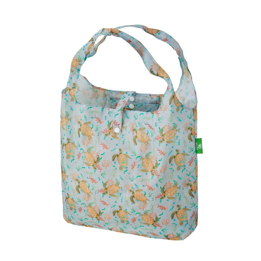 Eco Chic Lightweight Foldable Reusable Shopping Bag Sea Turtles - RUTHERFORD & Co