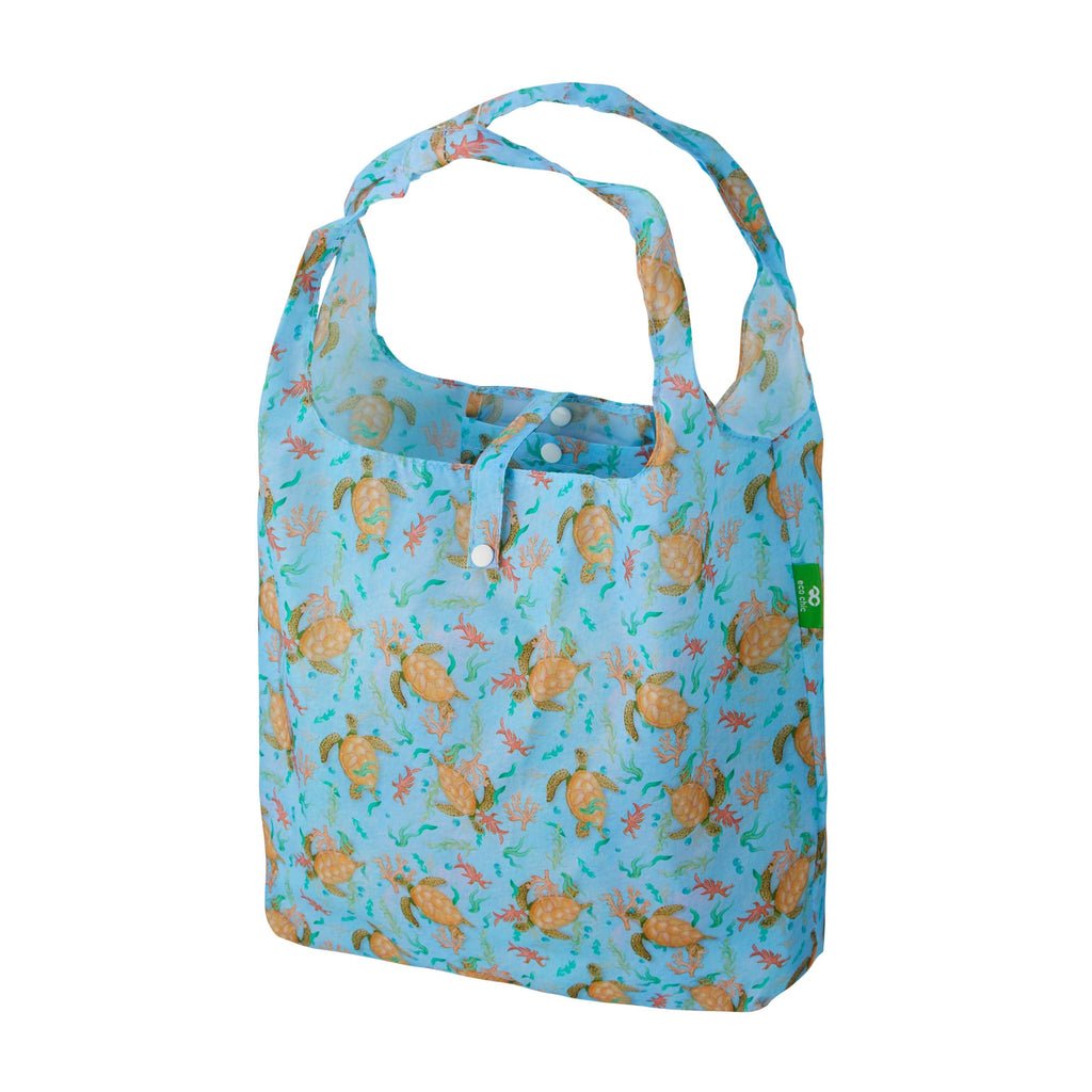 Eco Chic Lightweight Foldable Reusable Shopping Bag Sea Turtles - RUTHERFORD & Co