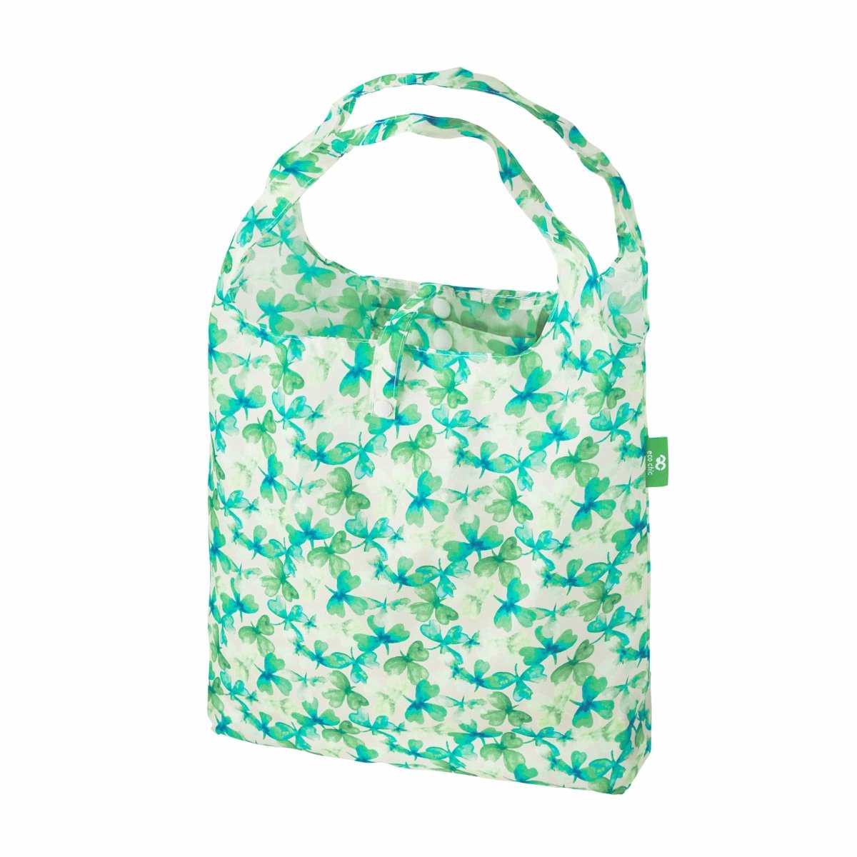 Eco Chic Lightweight Foldable Reusable Shopping Bag Shamrocks - RUTHERFORD & Co