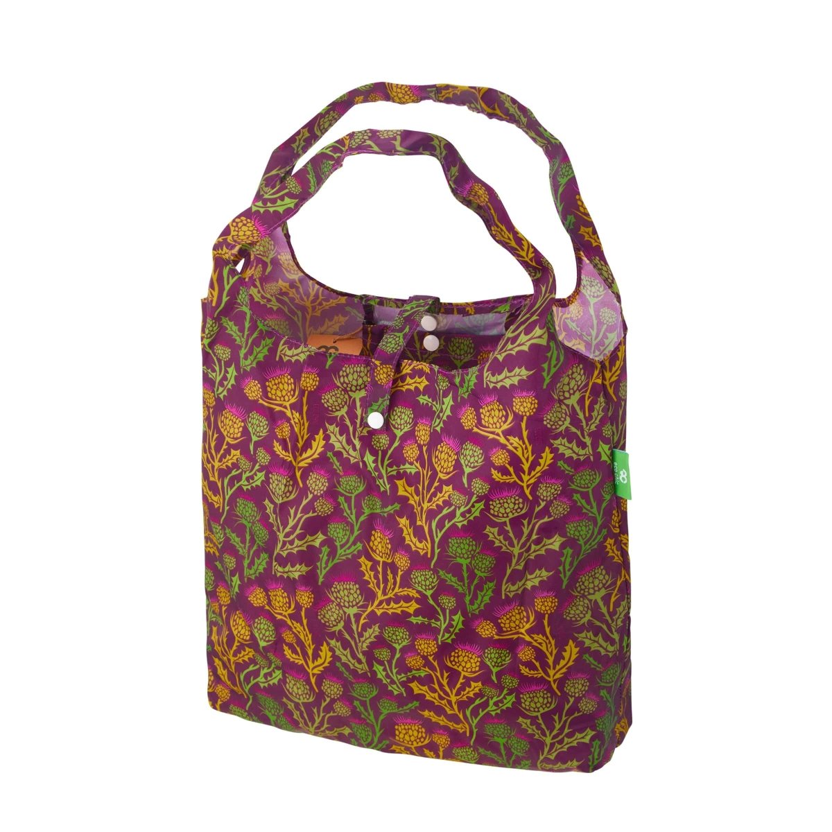 Eco Chic Lightweight Foldable Reusable Shopping Bag Thistle - Purple - RUTHERFORD & Co