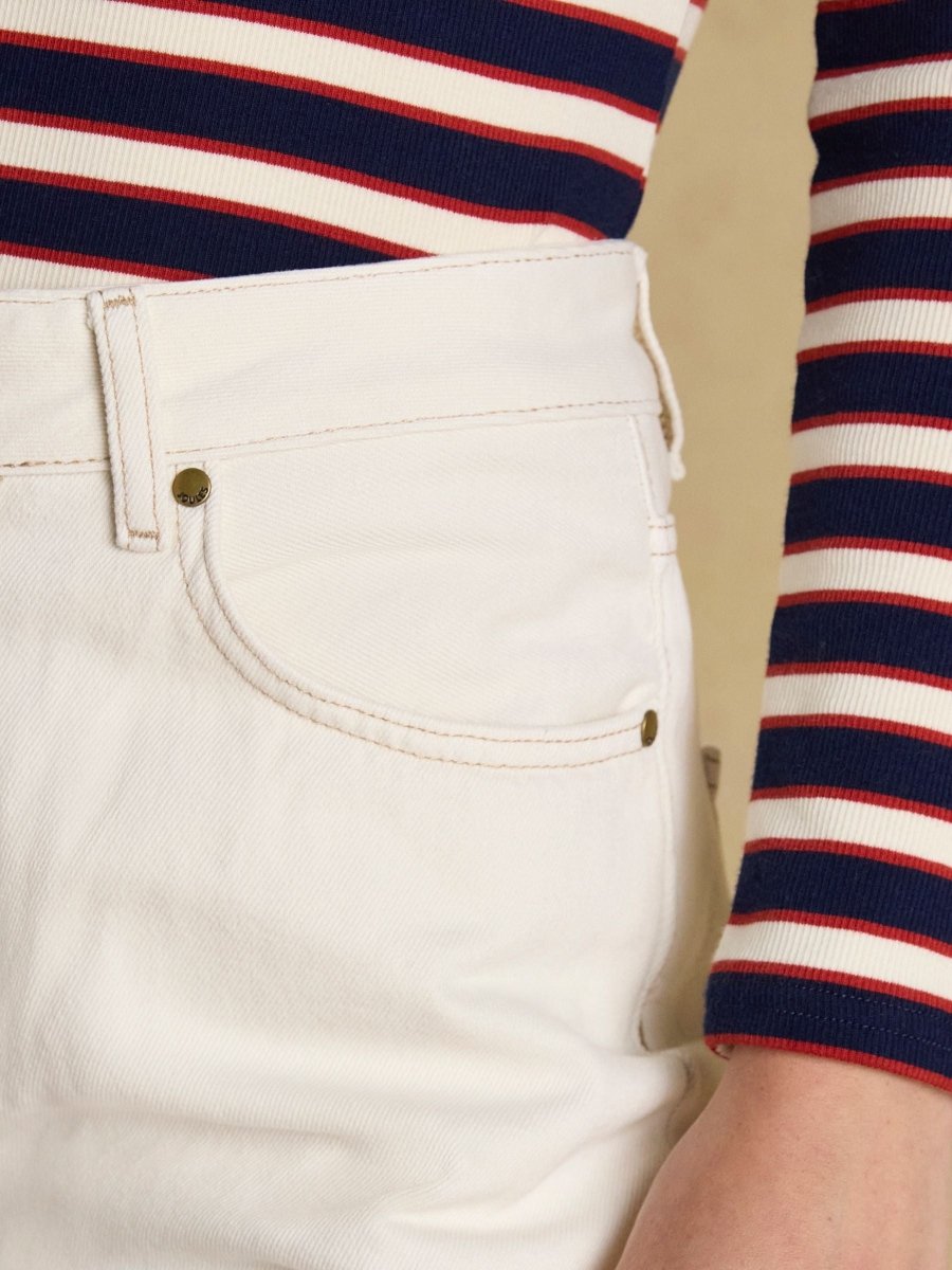Ecru Relaxed Fit Jeans - RUTHERFORD & Co