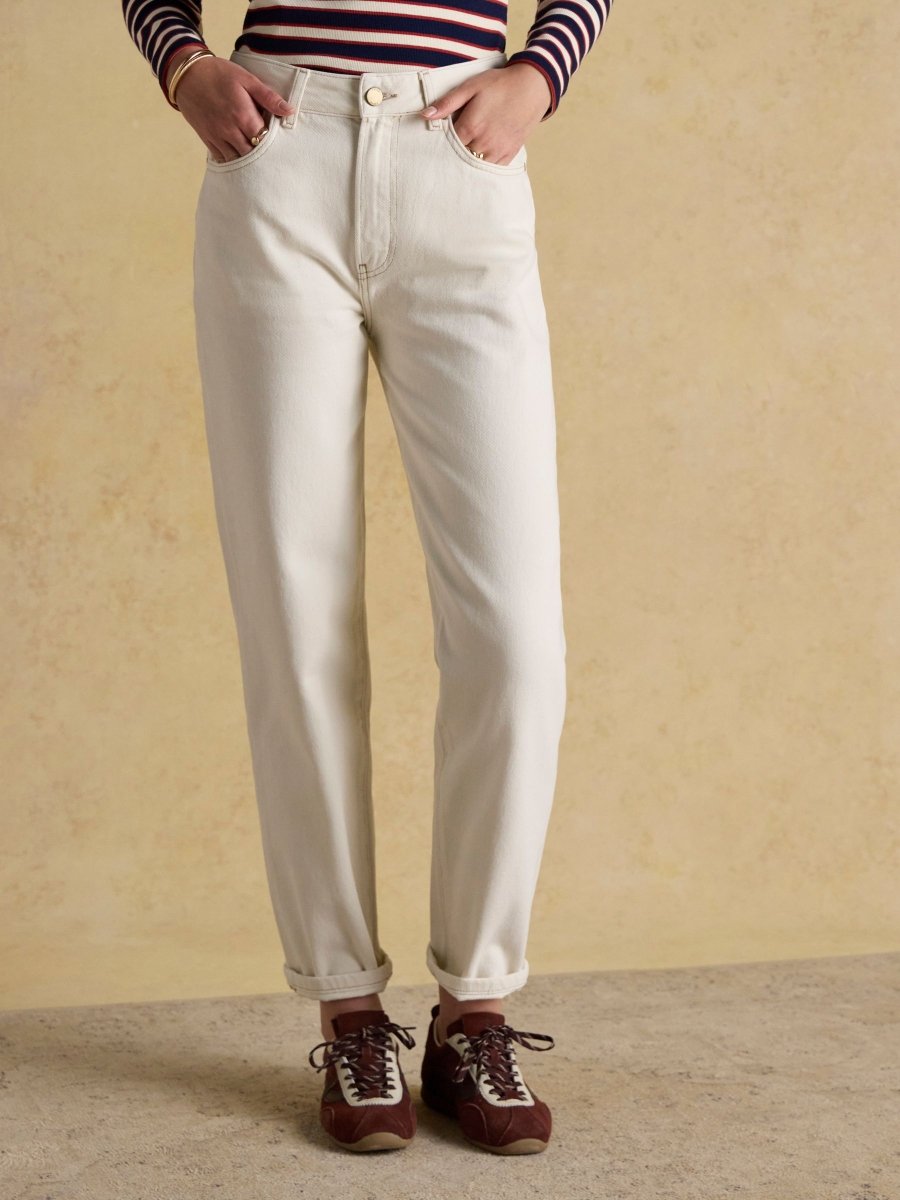 Ecru Relaxed Fit Jeans - RUTHERFORD & Co