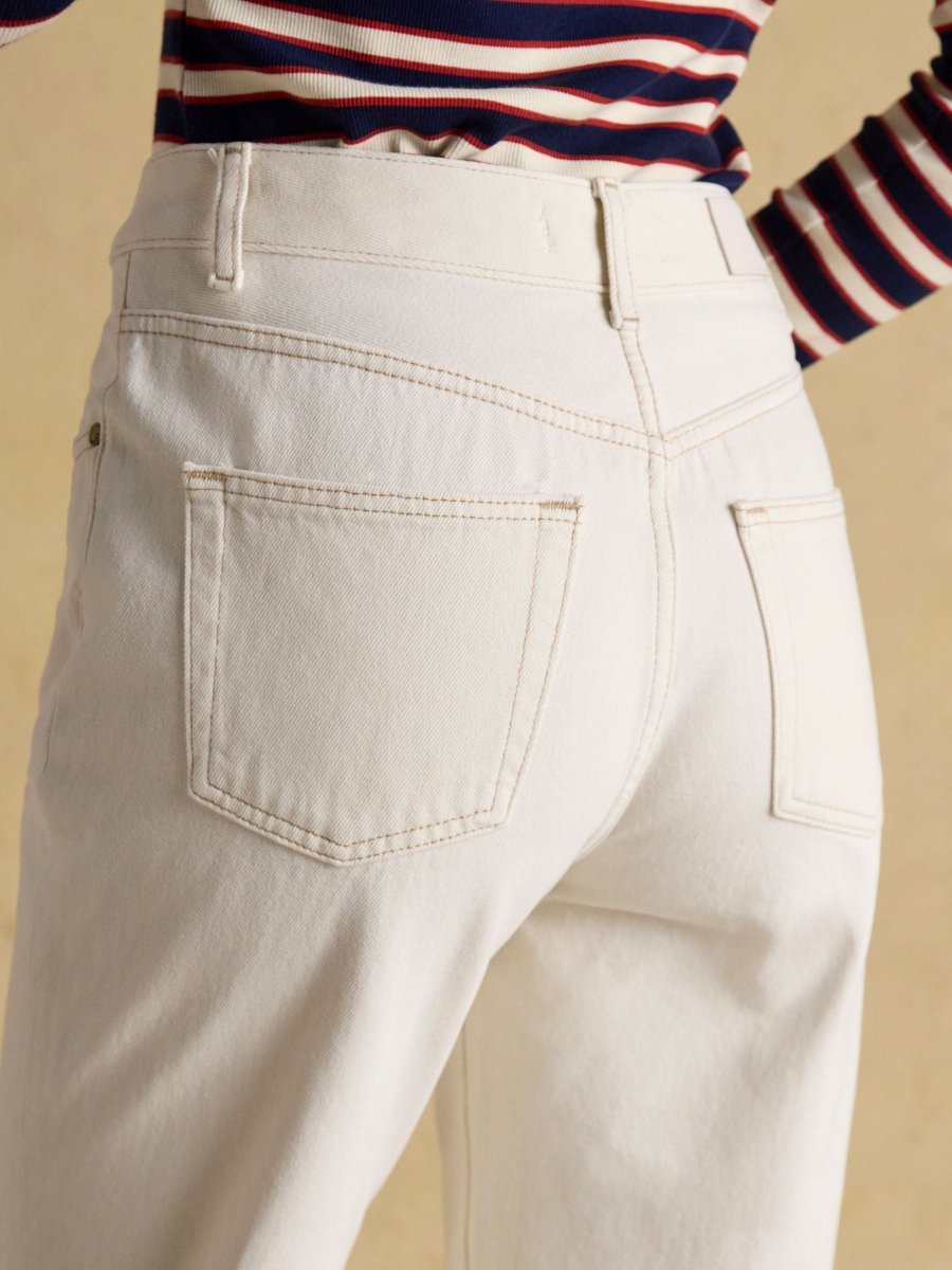Ecru Relaxed Fit Jeans - RUTHERFORD & Co
