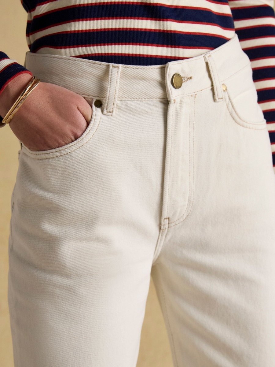 Ecru Relaxed Fit Jeans - RUTHERFORD & Co
