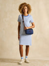 Eden Blue Striped Short Sleeve Jersey Dress - RUTHERFORD & Co