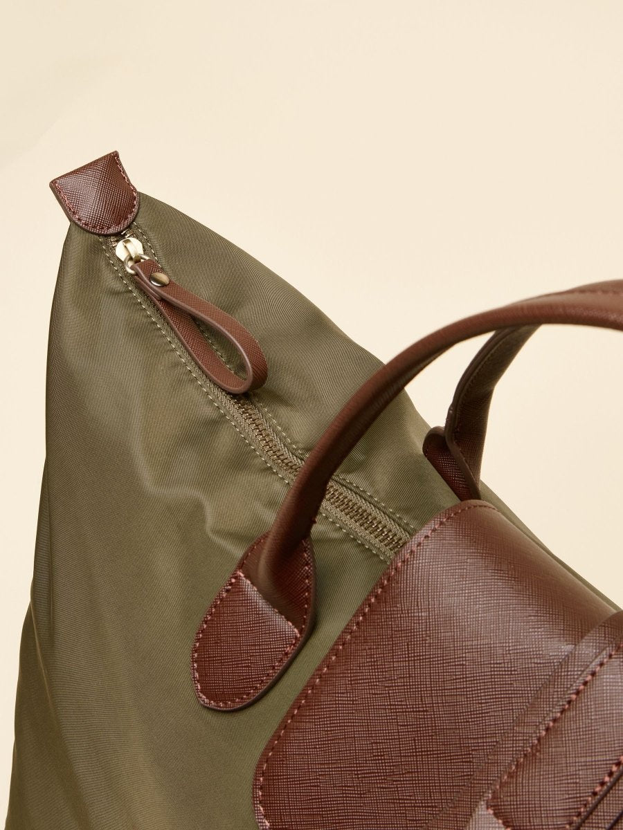 Edie Khaki Green Weekend Bag with Shoulder Strap - RUTHERFORD & Co