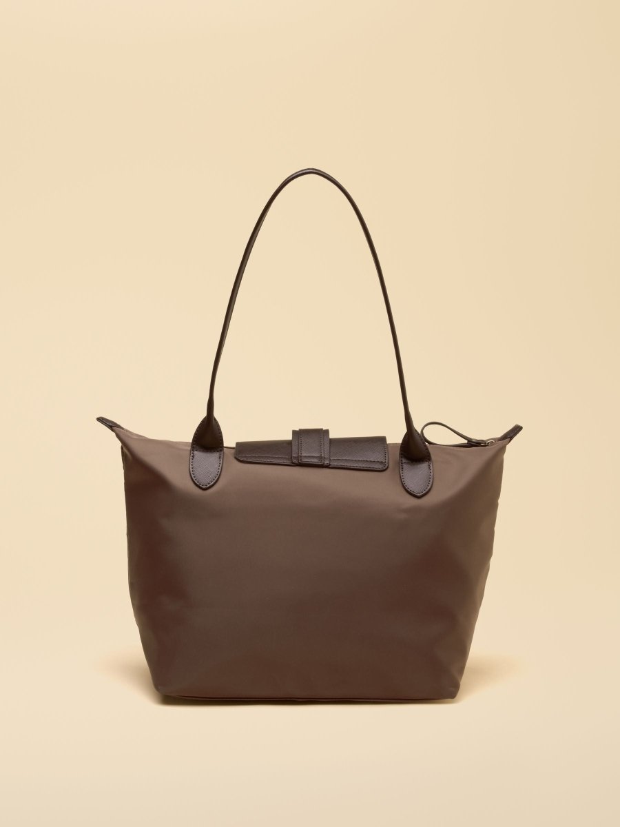 Edie Mocha Brown Zip Top Shopper Bag - RUTHERFORD & Co