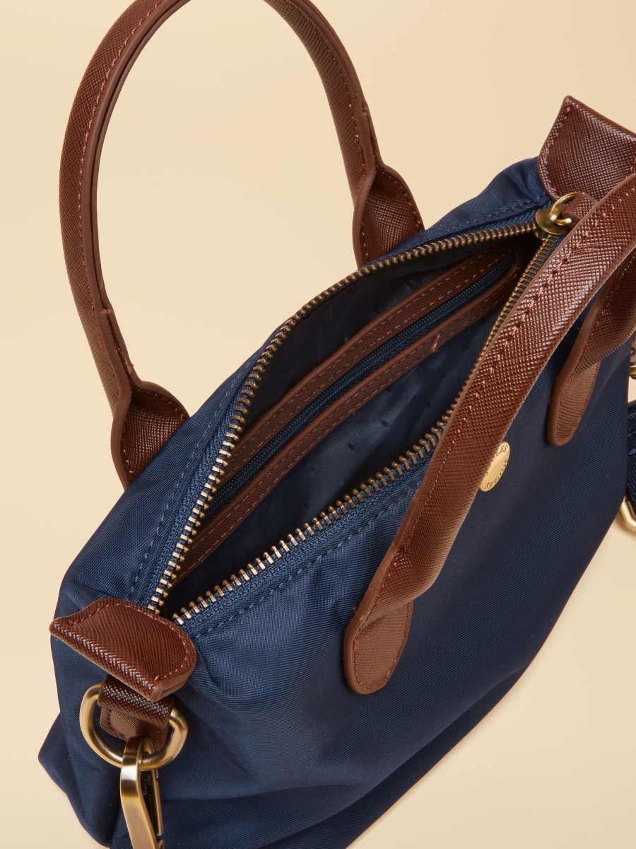 Edie Navy Ecru Check Crossbody Bag - RUTHERFORD & Co