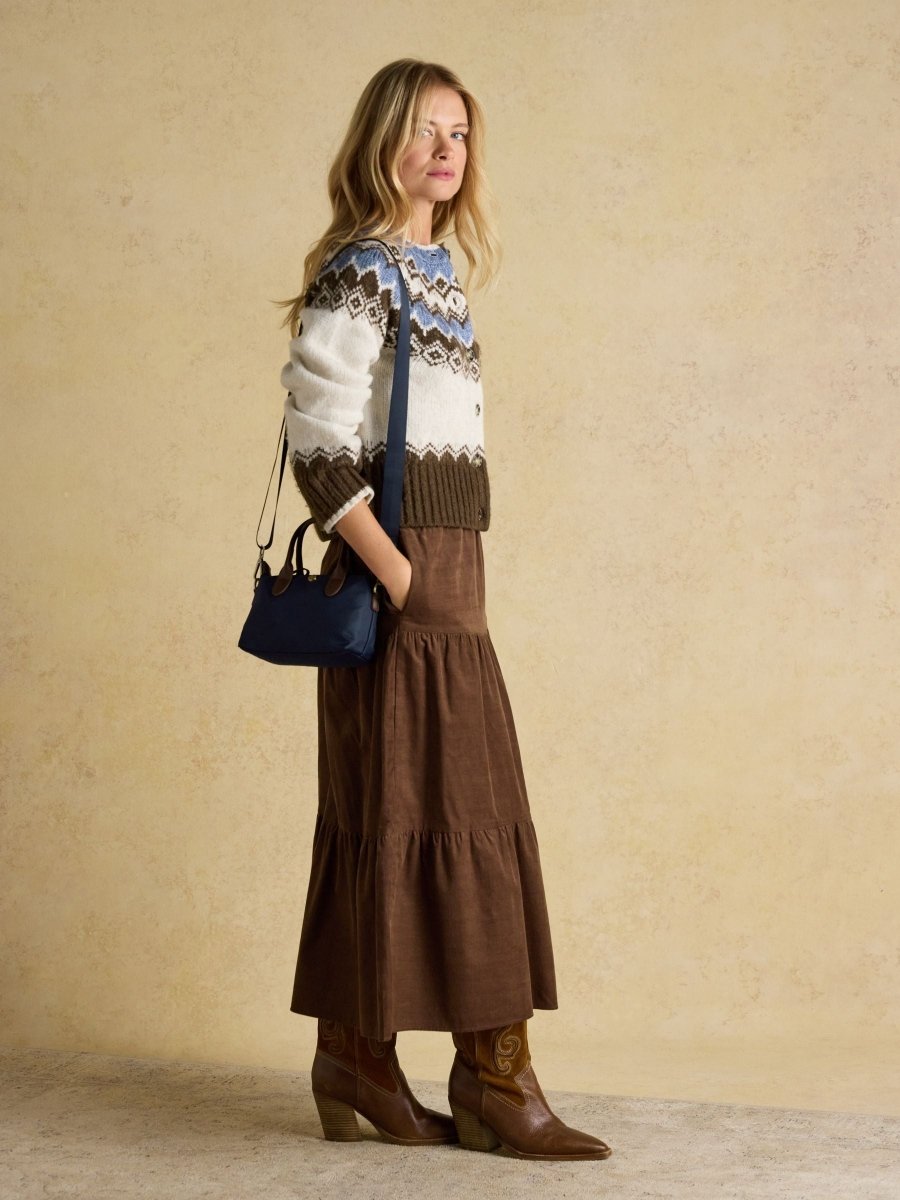 Edie Navy Ecru Check Crossbody Bag - RUTHERFORD & Co