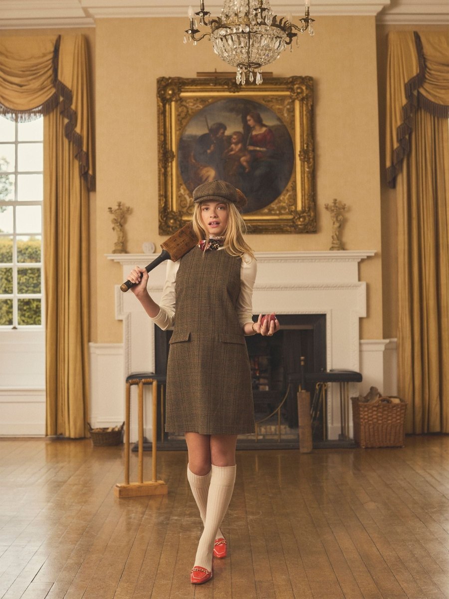 Edwina Brown Shift Tweed Dress - RUTHERFORD & Co