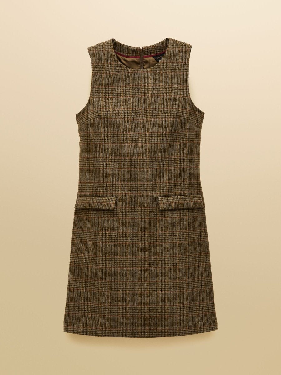 Edwina Brown Shift Tweed Dress - RUTHERFORD & Co