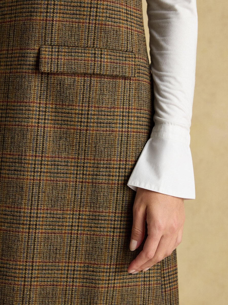 Edwina Brown Shift Tweed Dress - RUTHERFORD & Co