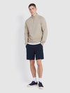 Jim Organic Cotton Quarter Zip Sweatshirt In Hazelnut Marl