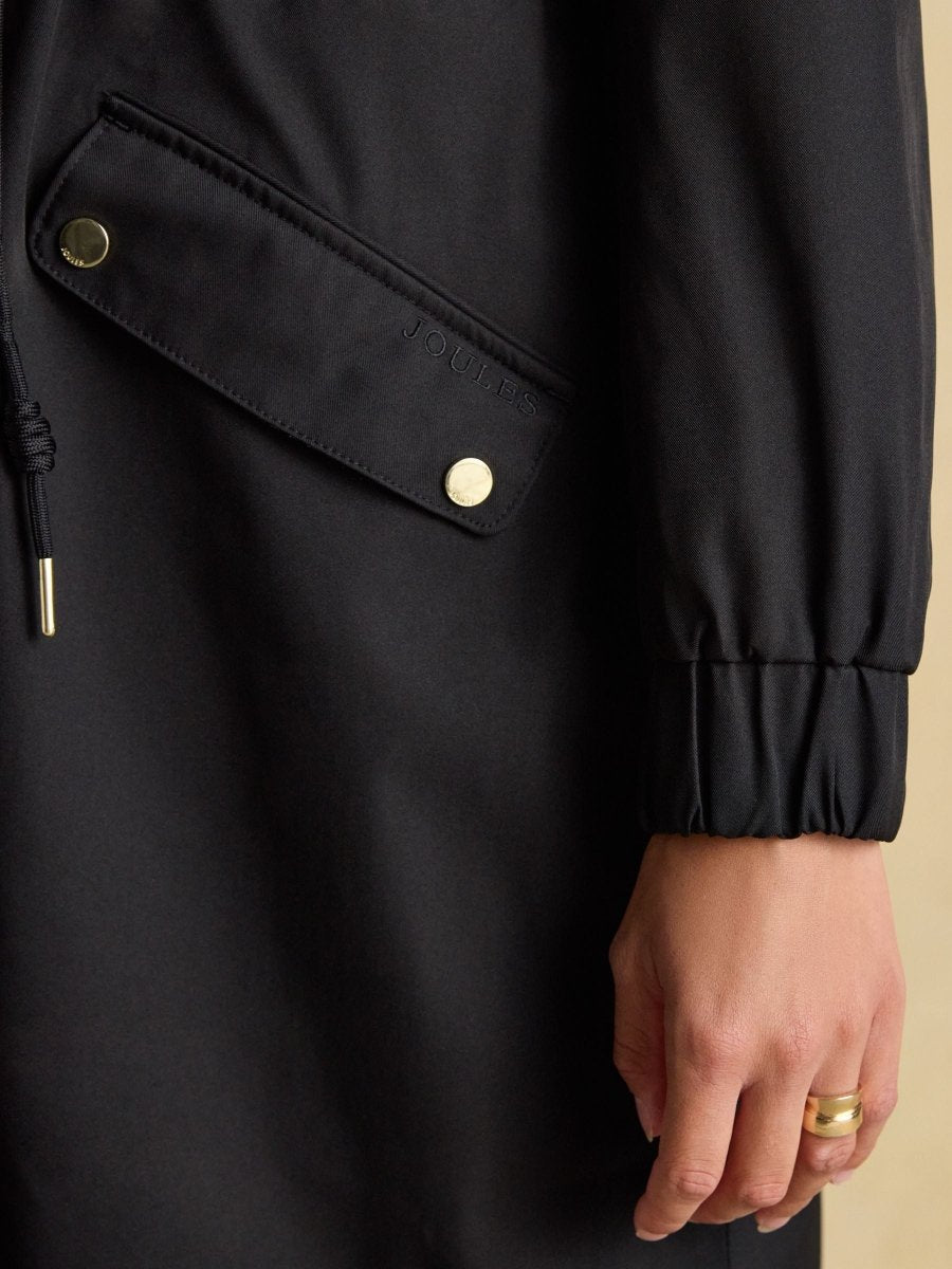 Elbridge Black Waterproof coat with Hood - RUTHERFORD & Co