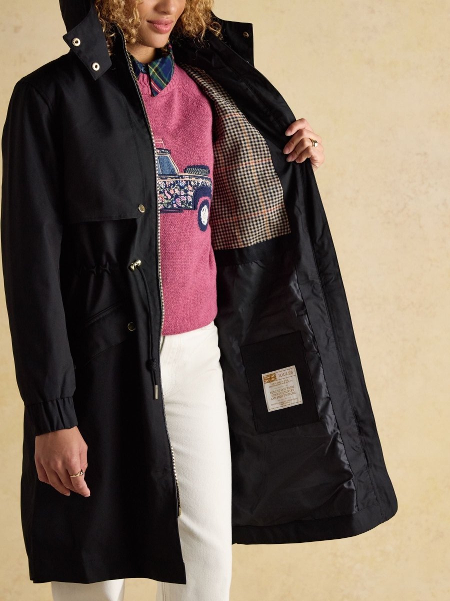 Elbridge Black Waterproof coat with Hood - RUTHERFORD & Co