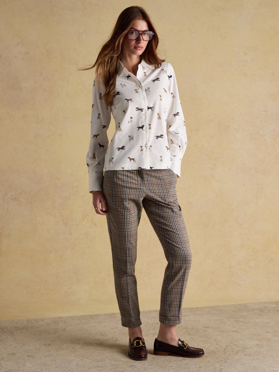 Eleanor Tomlinson White Dogs Cotton - Rich Jersey Shirt - RUTHERFORD & Co