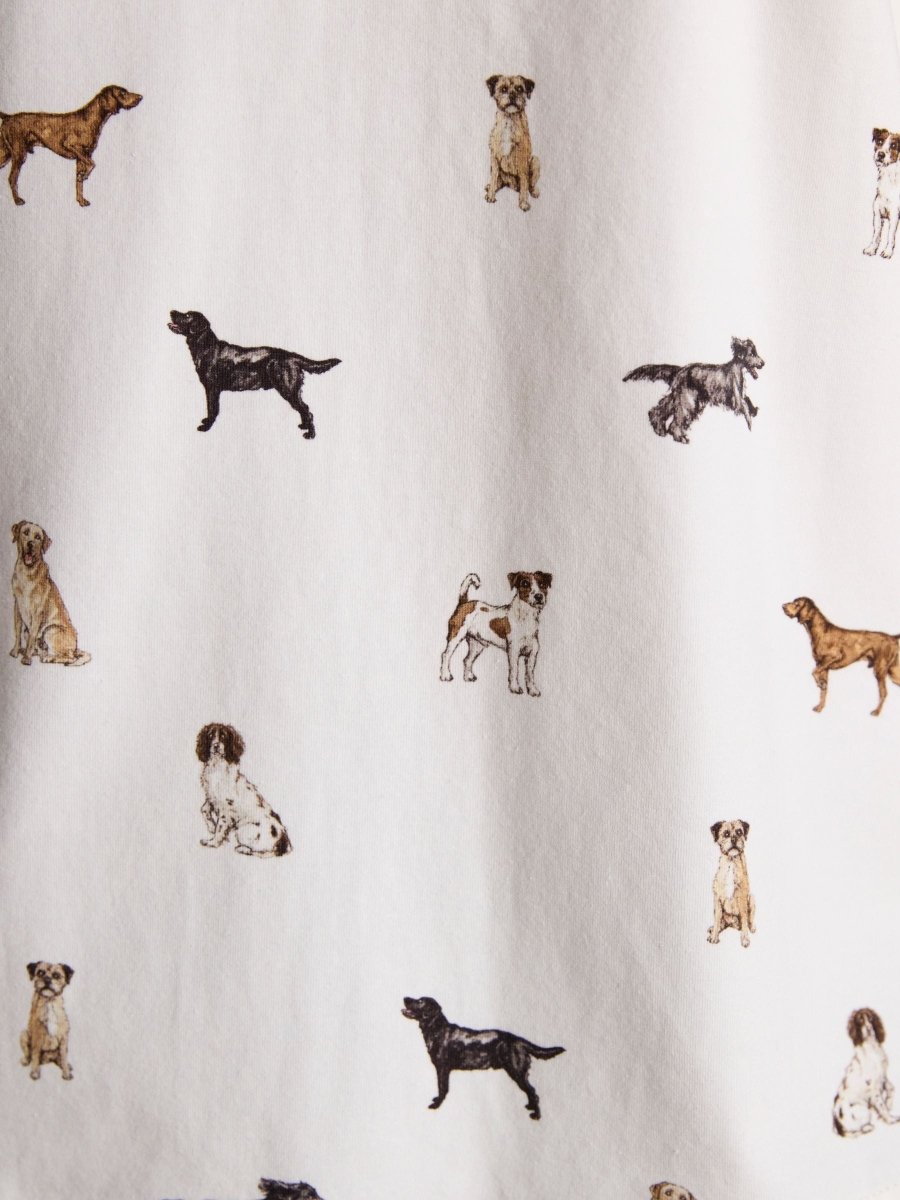 Eleanor Tomlinson White Dogs Cotton - Rich Jersey Shirt - RUTHERFORD & Co