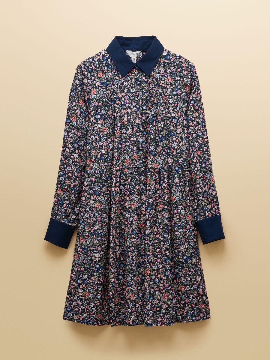 Eleanora Navy Ditsy Shirt Dress - RUTHERFORD & Co