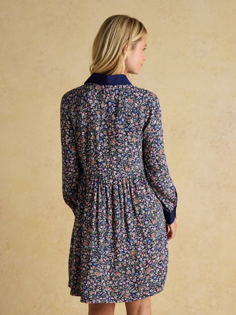 Eleanora Navy Ditsy Shirt Dress - RUTHERFORD & Co