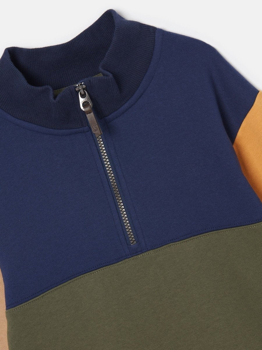 Elliot Multi Colourblock Quarter Zip Sweatshirt - RUTHERFORD & Co