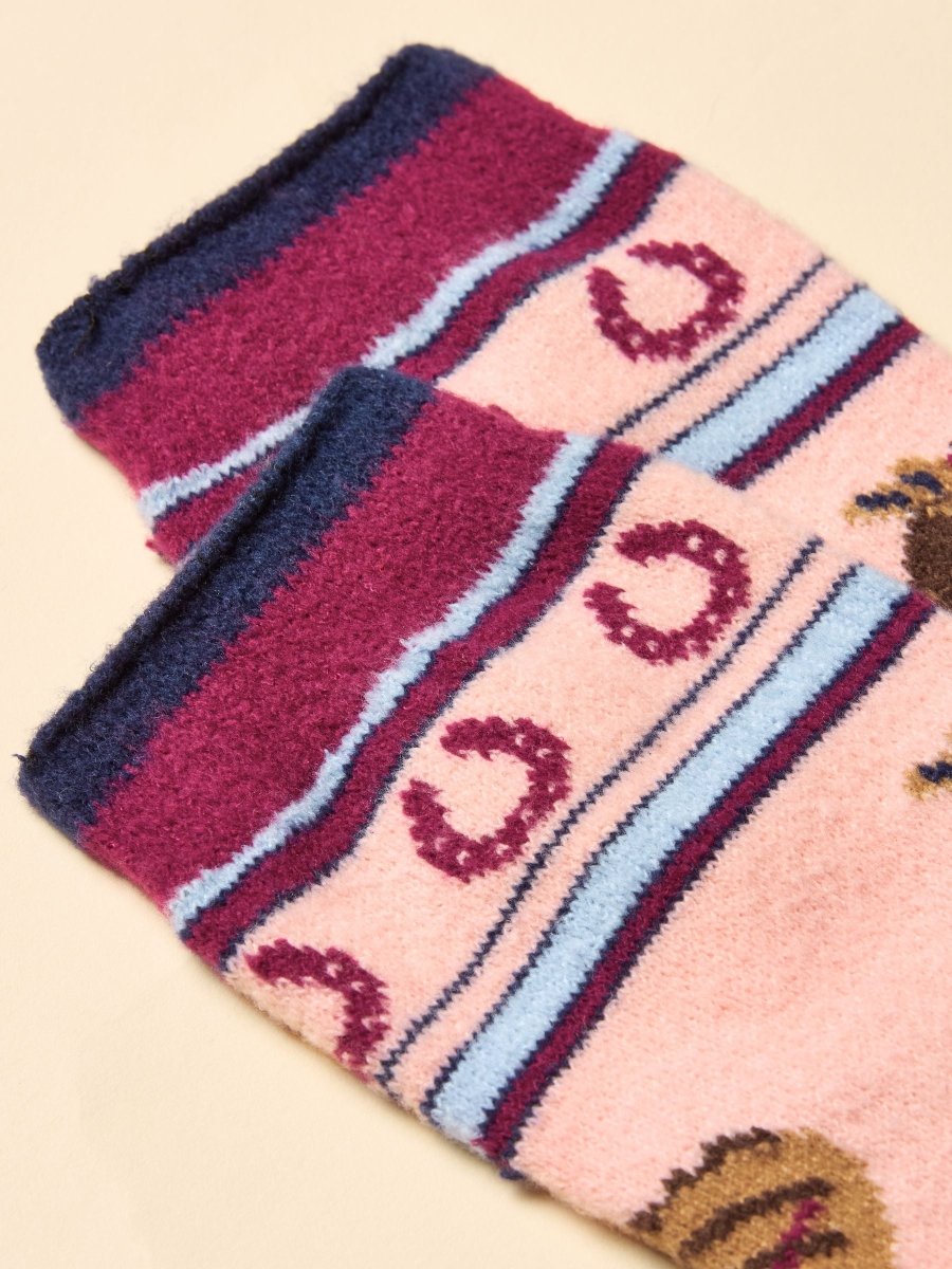 Ellis Pink Fairisle Cosy Socks - RUTHERFORD & Co
