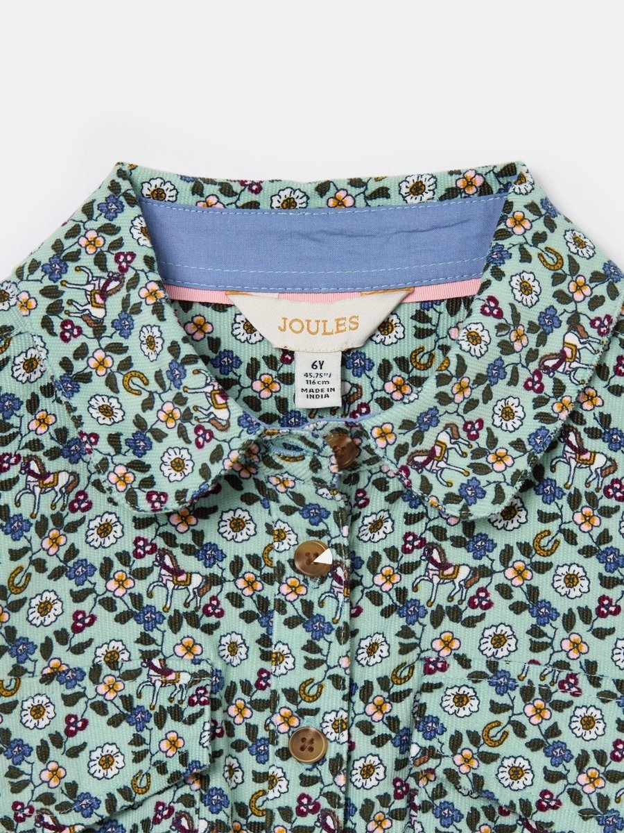 Elodie Blue Ditsy Print Corduroy Shirt Dress - RUTHERFORD & Co