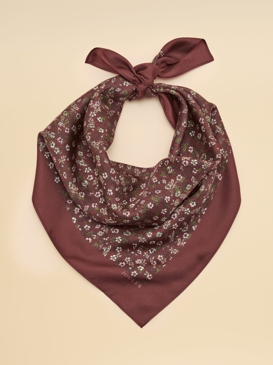 Elsie Red Ditsy 100% Silk Square Scarf - RUTHERFORD & Co