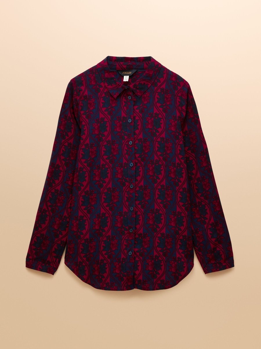 Elvina Burgundy Printed Relaxed Fit Shirt - RUTHERFORD & Co