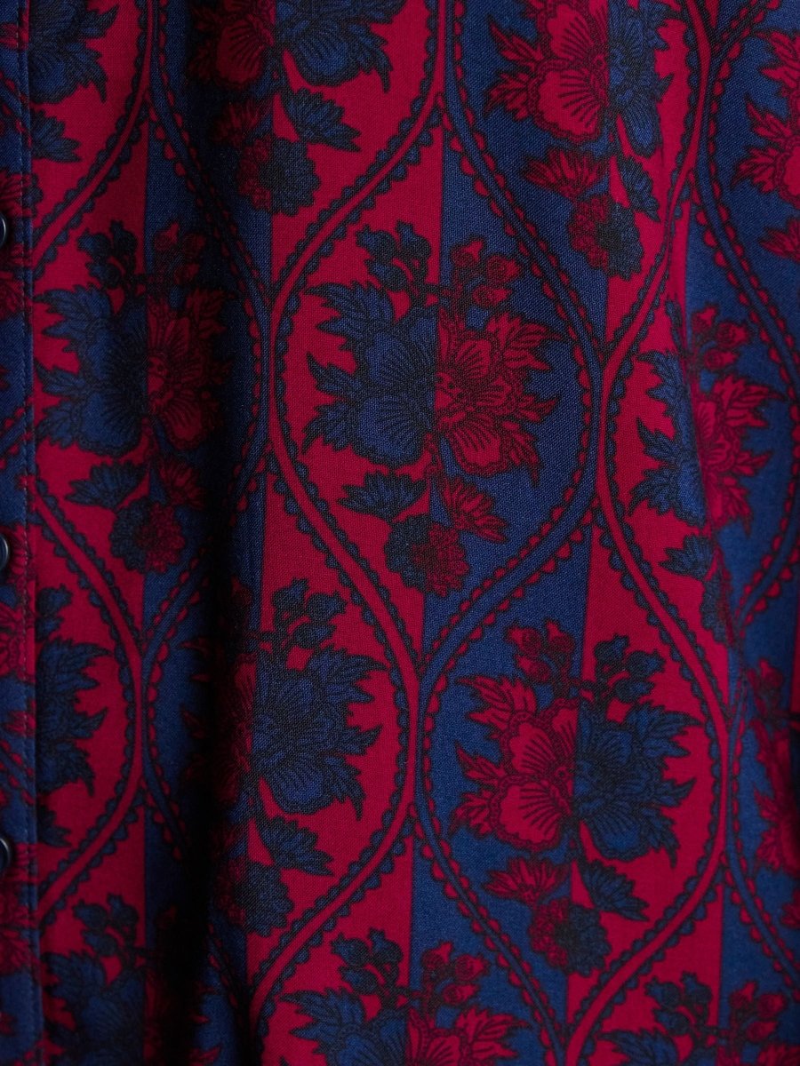 Elvina Burgundy Printed Relaxed Fit Shirt - RUTHERFORD & Co