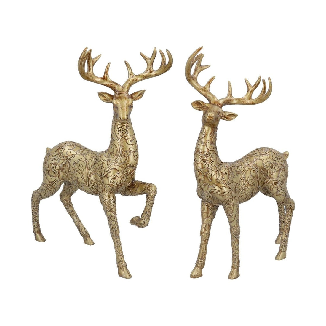 Embossed Gold Stag Resin Ornament (43cm) - RUTHERFORD & Co