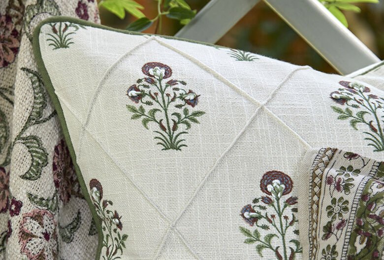 Embroidered brantwood cushion - RUTHERFORD & Co