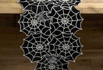 Embroidered Cobweb Runner - RUTHERFORD & Co